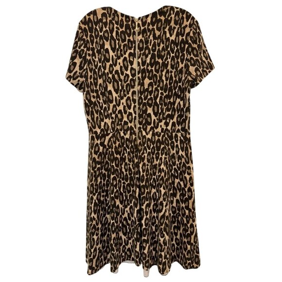 Kate Spade Autumn Leopard Print Fit and Flare Dress Size M/L - Picture 4 of 9